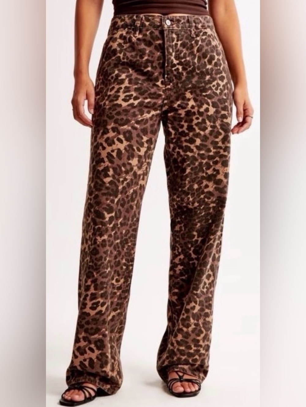 Abercrombie mid rise leopard jeans
